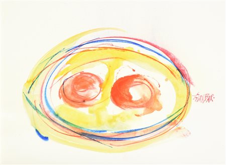 GIANBAR (Gianni Baretta) NATURA MORTA CON UOVA tecnica mista su cartoncino,...