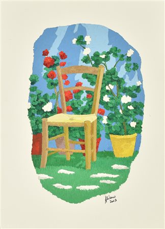 Alvaro SEDIA acrilico su carta Arches, cm 70x50 firma e data eseguito nel 2009