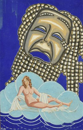 Ignoto SENZA TITOLO tecnica mista su carta,cm 35x20,5 firma e data eseguita...