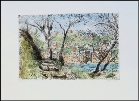 CASCELLA MICHELE Ortona 1892-Milano1989 “Passeggiata su Portofino” 