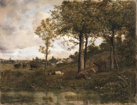 Serafino de'Tivoli(Livorno 1826 - Firenze 1892)PAESAGGIOolio su tela, cm...