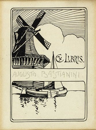 AUGUSTO BASTIANINI (Monteguidi, 1875 - Firenze, 1940): EX LIBRIS per sè, 1900