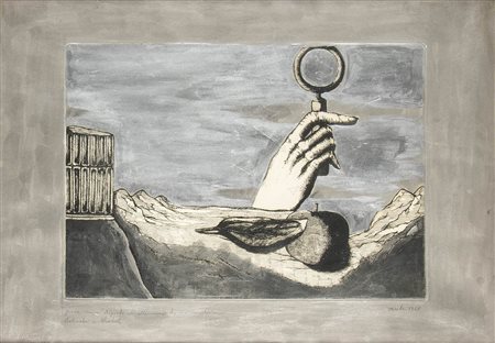 SERGIO VACCHI (Castenaso, 1925 - Siena, 2016) : Paesaggio surrealista, 1968
