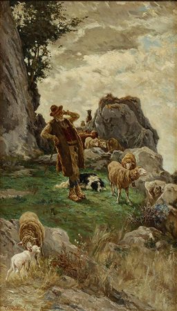 CESARE TIRATELLI (Roma, 1864 - 1933): Il gregge