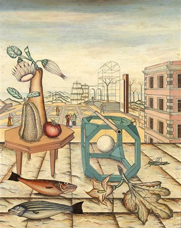 ANTONIO FORNARI
(Roma, 1902 - Predazzo, 1981): Piazza Surrealista, 1940