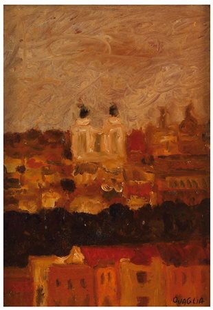 CARLO QUAGLIA
(Terni, 1903 - Roma, 1970): Veduta romana