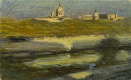 DIETER KOPP (Prien am Chiemsee, 1939 - Roma, 2022): Paesaggio con sfondo di città, 1991
