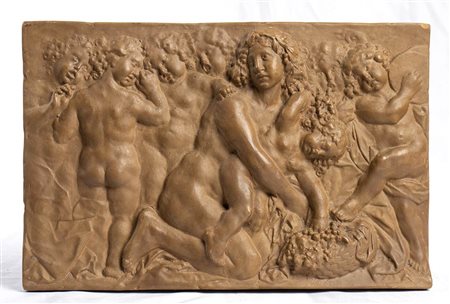 H. STEINER: Bassorilievo moderno con Bacco e putti