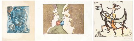 MINO MACCARI (Siena, 1898 - Roma, 1989): Lotto di tre litografie