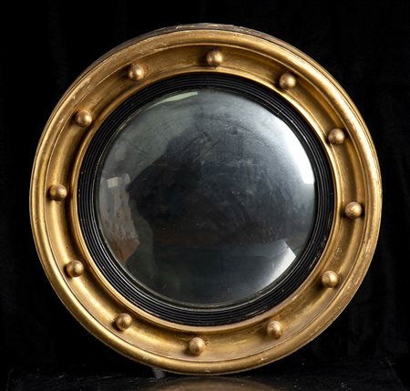 Specchio metallico a forma di oblò navale