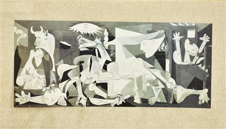 GUERNICA stampa su carta, cm 17,5x39,5 sul retro: etichetta informativa...