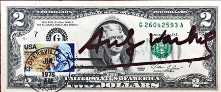 Andy Warhol “2 dollars” (Thomas Jefferson) 1976