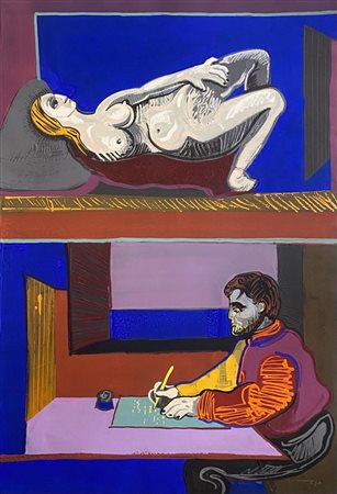 Josè Ortega “Il pittore e la modella” 1971