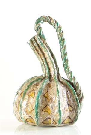 Carlo Zauli (Faenza 1926 – 2002), Vaso in ceramica a forma di zucca, Faenza, Anni ‘50.