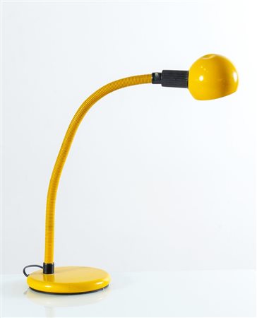 Lampada da scrivania laccata gialla, Italia, Anni ‘70.