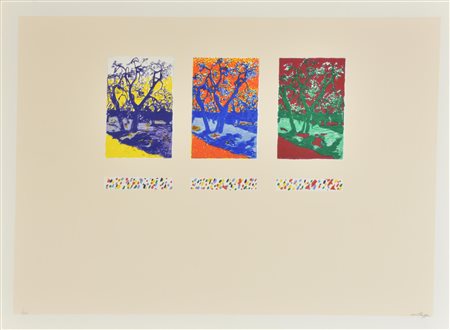 Giorgio Cortassa ALBERI serigrafia su carta, cm 50x70; es. 29/150 firma