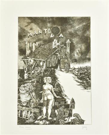 Rudi Gorog INFERNO C.20 incisione su carta Fabriano, battuta cm 59x39, su...