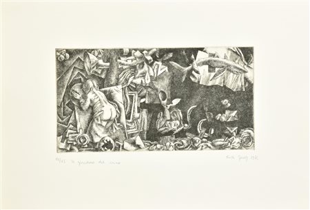 Rudi Gorog IL GIARDINO DEL VICINO incisione su carta Fabriano, battuta cm...