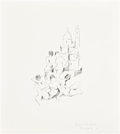 Frosecchi NUDI litografia su carta, cm 36x33; es. prova d'autore firma e data...