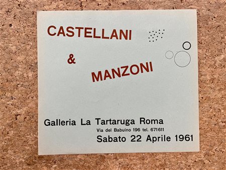 GALLERIA LA TARTARUGA, ROMA (ENRICO CASTELLANI E PIERO MANZONI) - Castellani & Manzoni, 1961