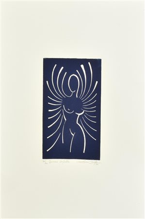Giovanni Boffa DONNA FARFALLA linoleumgrafia su carta, cm 48,5x33,5; es....