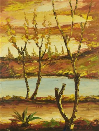 DADO (Don Agostino Dominoni) CAMPAGNA CREMASCA olio su tela, cm 80x60 firma