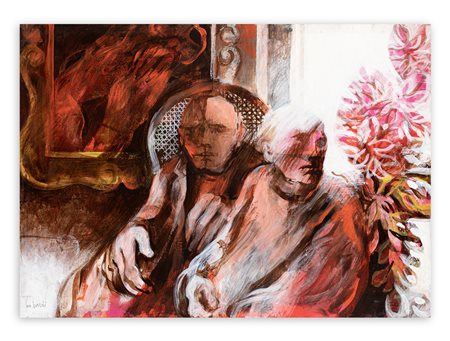 MARIO BARDI (1922-1998) - Figure sotto un quadro di antenato, 1975 circa