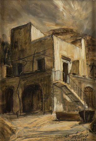 ANTONIO ASTURI (Vico Equense, 1904 - 1986): Casa a Capri, 1931