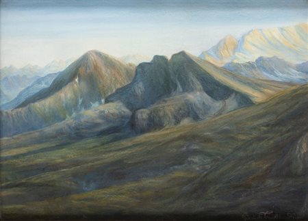 GIACINTO TRUSSARDI (1881-1947): Panorama del Col di Lana e del gruppo della Marmolada 