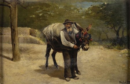 DENTICE: Contadino con asino, 1889