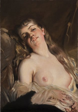 CHARLES JOSUAH CHAPLIN (Les Andelys, 1825 - Parigi, 1891): Nudo reclinato
