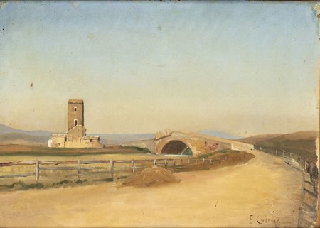 ATTR. ENRICO COLEMAN (Roma, 1846 -1911) : Paesaggio romano