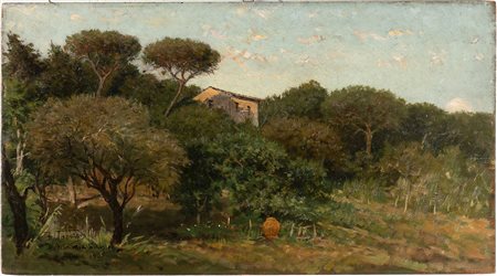 RAFFAELLO TANCREDI  (Resina, 1837 - Napoli, 1916 o 1924): Dalla mia terrazza, 1905