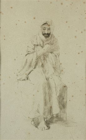 DOMENICO MORELLI (Napoli, 1823 - 1901): Ritratto di arabo