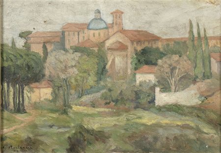 GIUSEPPE MONTANARI  (Osimo, 1889 – Varese, 1976): Paesaggio romano, 1938