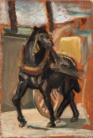 FERRUCCIO FERRAZZI (Roma, 1891 - 1978): Carrettiere romano, 1936

