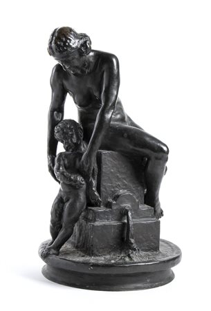 CESARE BISCARRA (Torino, 1866 - 1943): Progetto per fontana con maternità, 1939
