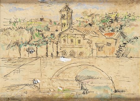 ORFEO TAMBURI (Jesi, 1910 - Parigi, 1994): Scorcio di Roma, 1960