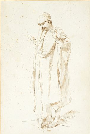 DOMENICO MORELLI (Napoli, 1823 - 1901): Arabo in preghiera