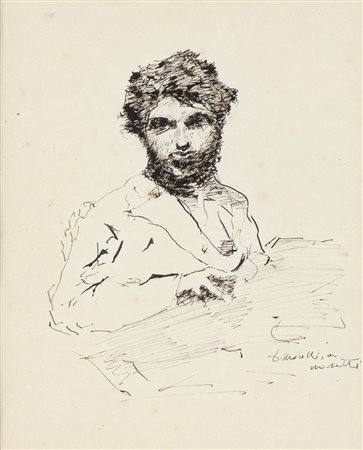 DOMENICO MORELLI (Napoli, 1823 - 1901): Ritratto virile 