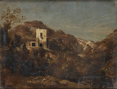 ANTON SMINCK VAN PITLOO  (Arnhem, 1790 – Napoli, 1837) : Paesaggio montano 