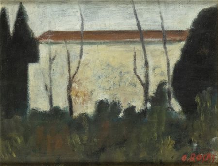 OTTONE ROSAI (Firenze, 1895 - Ivrea, 1957): Casa di campagna, 1940 ca. 