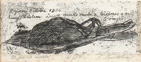 LUIGI BARTOLINI (Cupramontana, 1892 - Roma, 1963): Il povero merlo