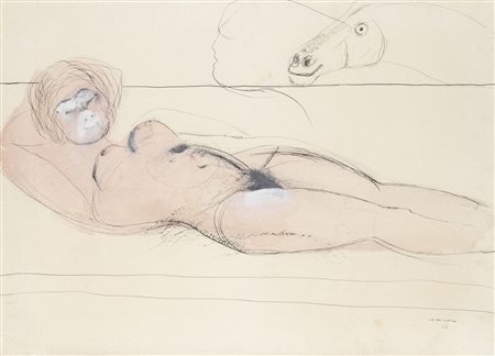 BRUNO CASSINARI (Piacenza, 1912 - Milano, 1992): Nudo, 1966