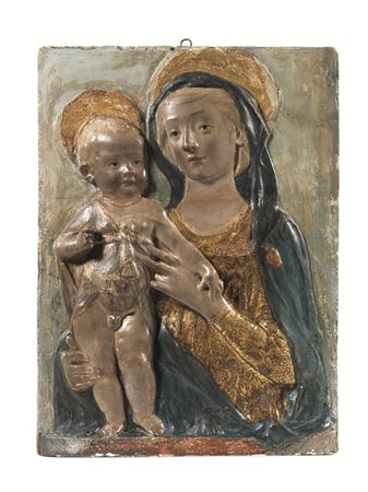 Da Domenico RosselliMADONNA CON BAMBINObassorilievo in gesso policromo, cm...