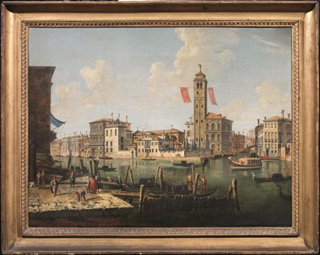 Maniera di Michele MarieschiVEDUTA DEL CANAL GRANDE CON PALAZZO LABIAolio su...