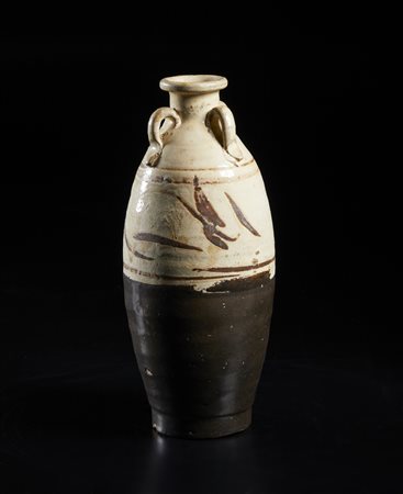  Arte Cinese - Bottiglia cizhou in terracotta 
Cina, dinastia Jin (?), XII-XIII secolo.