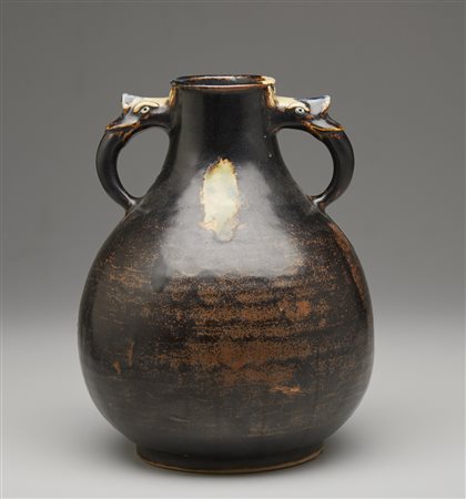  Arte Sud-Est Asiatico - Vaso flambè in ceramica 
Cambogia, XIX secolo .