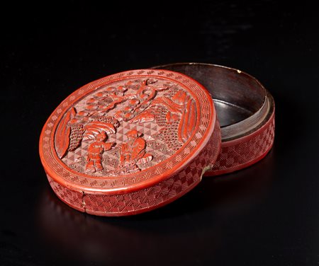  Arte Cinese - Scatola in lacca rossa
Cina, dinastia Qing, XVIII secolo.