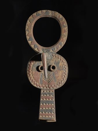  Arte africana - Burkina Faso, Bobo. 
Maschera colorata.
Legno e pigmenti. .
